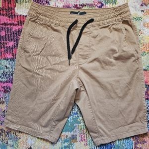 Hollister Draw String Dark Kahki Jogger Shorts 9" Size Small